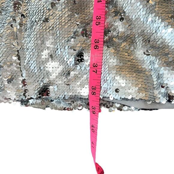 Keepsake the label sequin dress No Signs Silver two tone Midi Medium - Picture 9 of 10